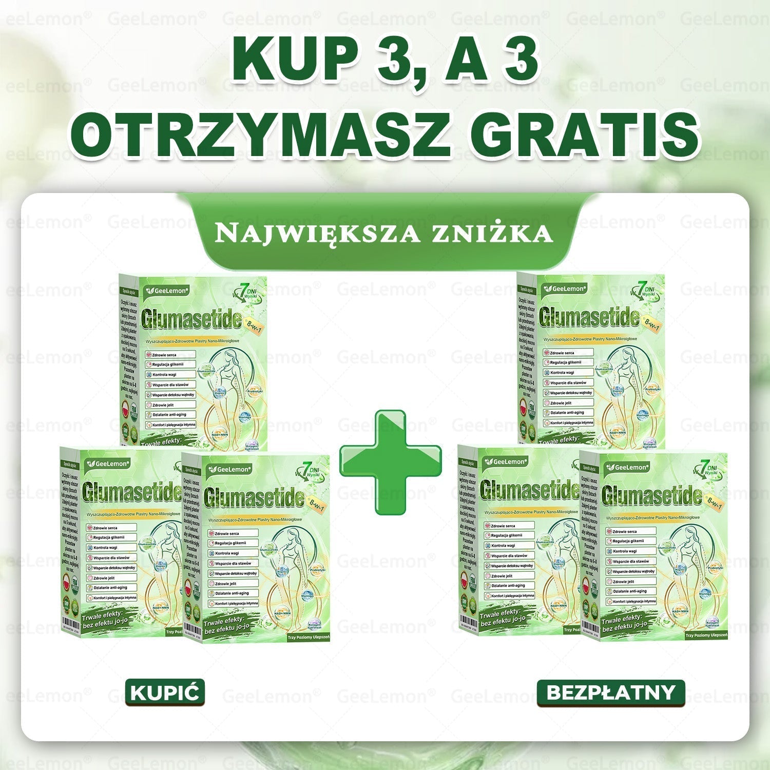 🍃 𝐆𝐞𝑒𝐿𝑒𝐦𝐨𝐧® 𝐆𝐥𝐮𝐦ase𝐭𝐢𝐝𝐞 𝟖 𝐰 𝟏 Smukły i Zdrowy Nano Plaster z Mikronakłuciami 🇵🇱(Tylko raz dziennie, widoczne zmiany już w 7 dni)✅ Na otyłość, 🅛🅞🅞🅢🅔 🅢🅚🅘🅝 wiotką skórę, cukrzycę, bezdech senny, problemy ze stawami i wiele więcej